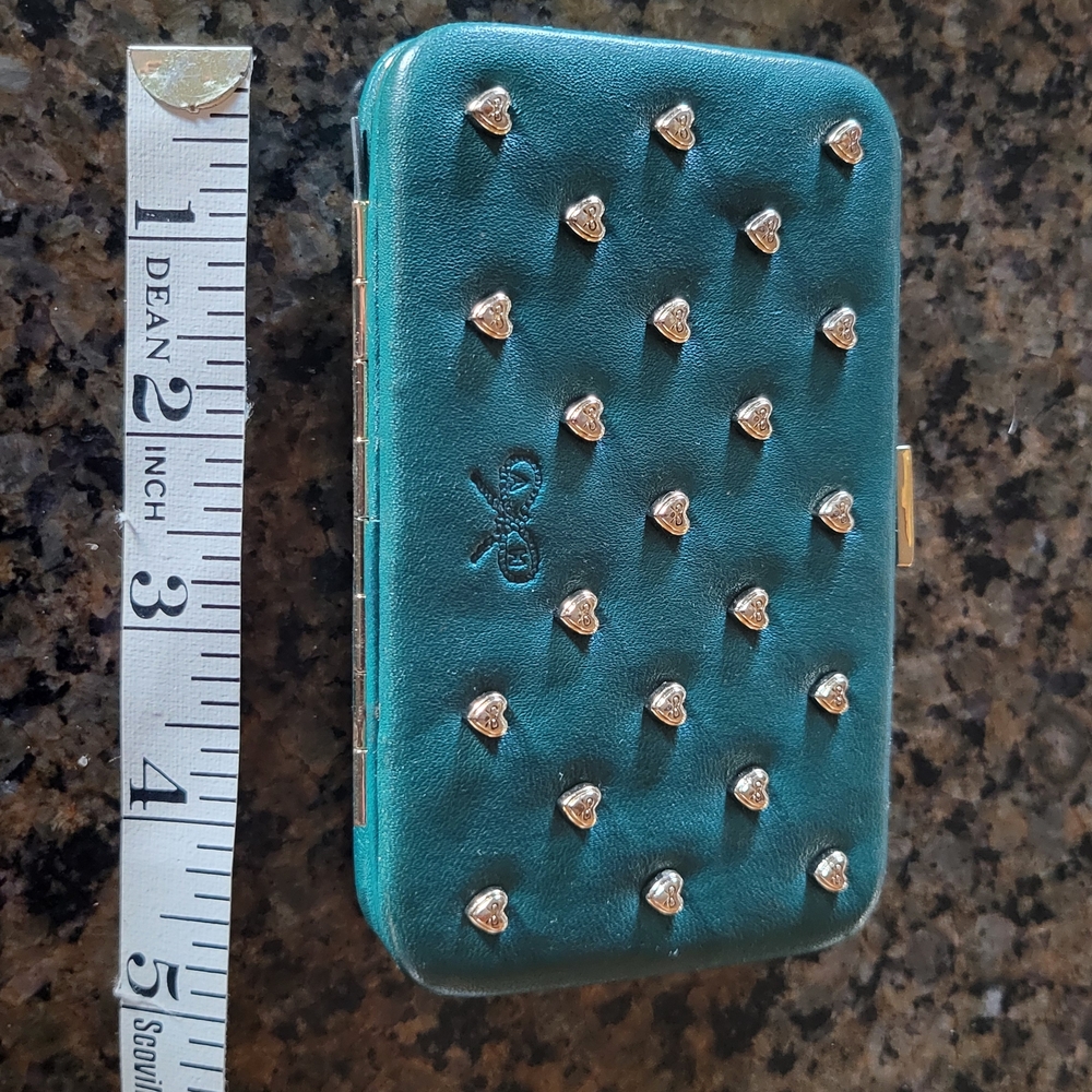 Anya Hindmarch Teal Studded Wallet